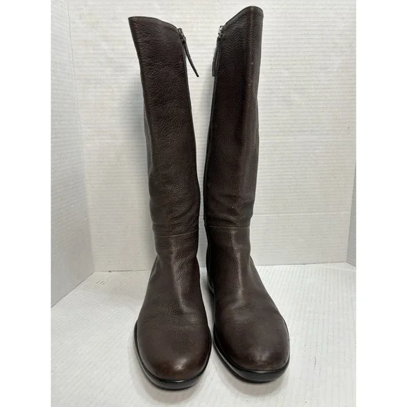 Prada Sport Linea Rossa Brown Leather Knee High Boots Womens 38 Made In Italy - Picture 5 of 14